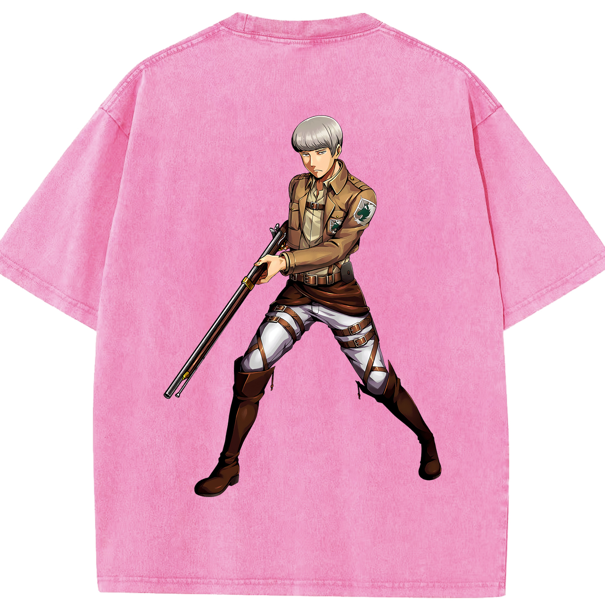 （画像用） 進撃の巨人 Attack on Titan 綿100% ヴィンテージ風 半袖Tシャツ（背面プリント）